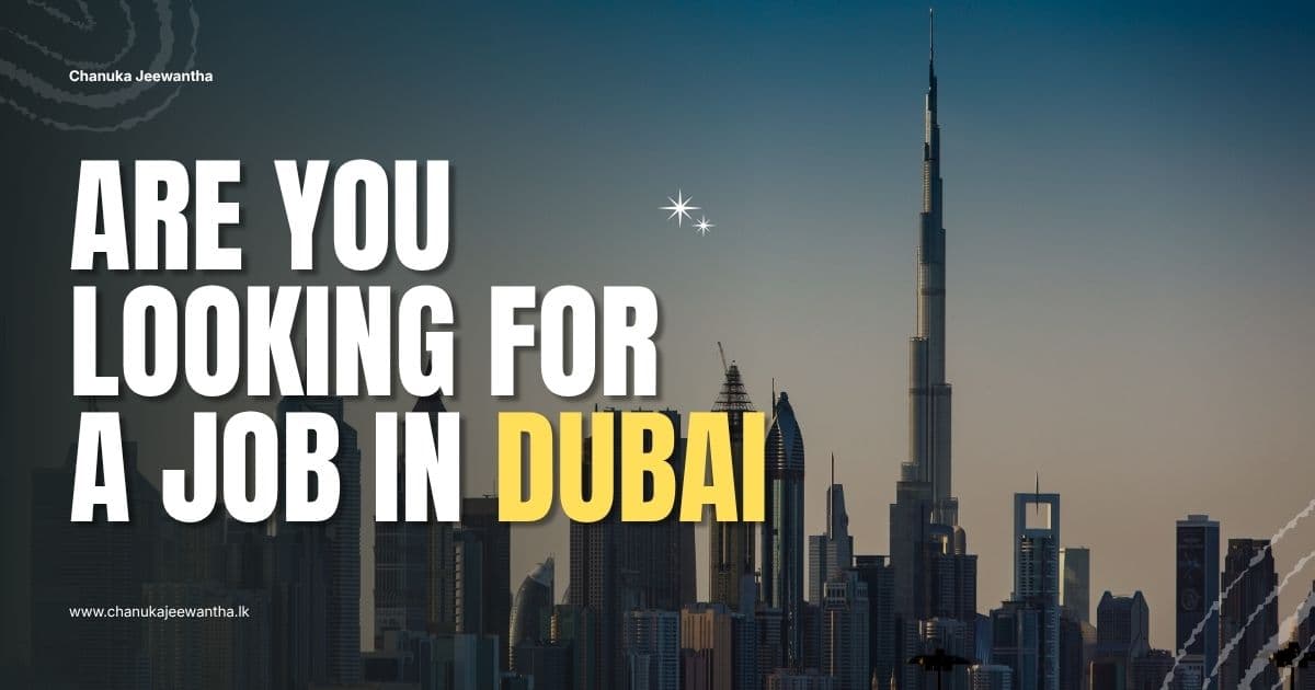 Are you looking for a job in Dubai? Country-specific CV services by Chanuka Jeewantha